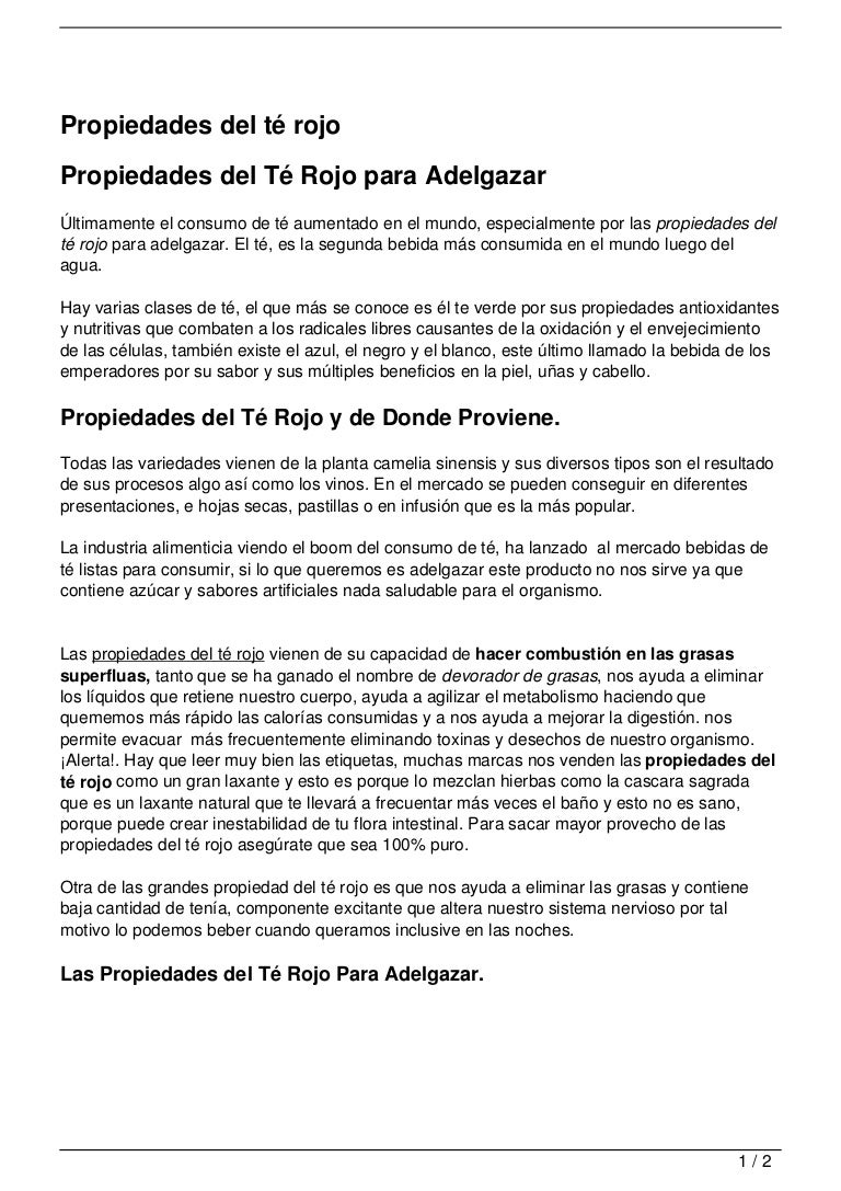 te rojo para adelgazar donde comprar te rojo para adelgazar donde comprar